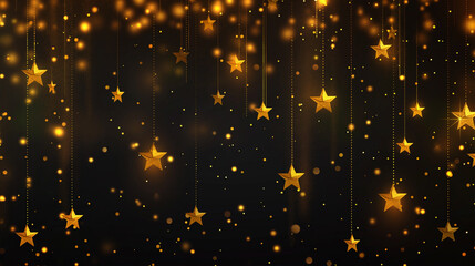 Obraz premium The gold hanging star isolation background, Illustration