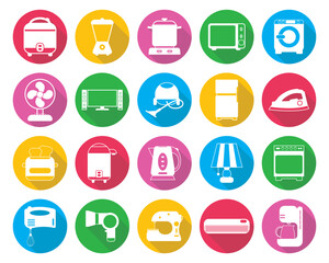 colorful set of home electronics icons vector illustration