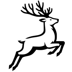 Silhouette of a jumping deer