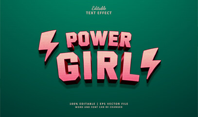 Power Girl  Editable Text Effect Style 3d Comic Superhero © Navy Graphic
