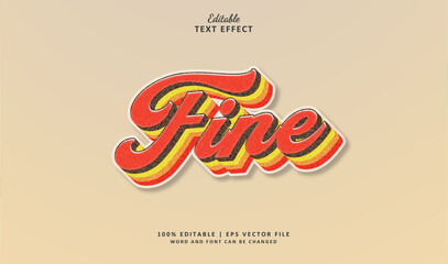 Fine Editable Text Effect Style 3d Vintage