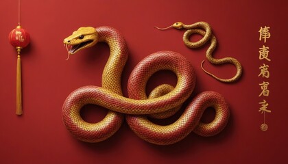 Fototapeta premium snake year 2025 year of the snake. chinese new year