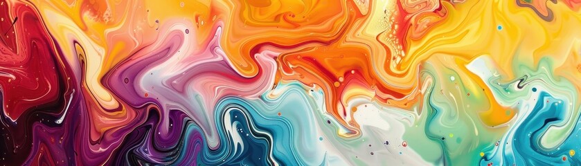 Fototapeta premium A colorful, swirling background with a red and blue line in the middle