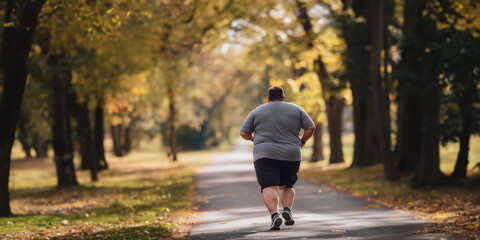 Fototapeta premium Overweight man going for a run