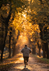 Fototapeta premium Overweight man going for a run
