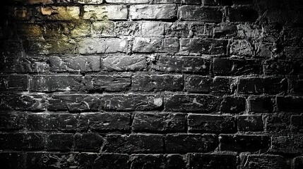 Dark textured brick wall with mysterious lighting effect.