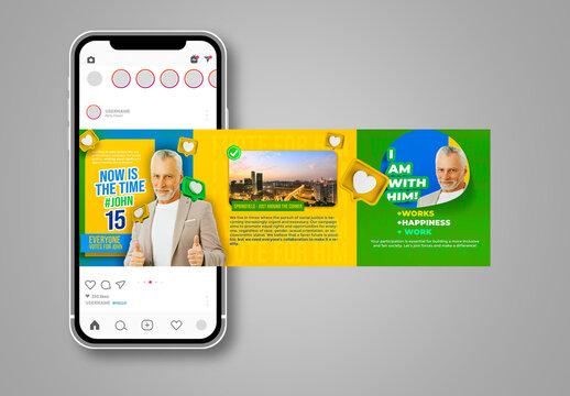 Post Political Campaign Carousel Social Media Template