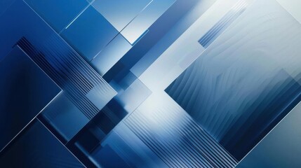 Abstract geometric blue background with overlapping transparent squares and lines, creating a modern and dynamic visual effect.