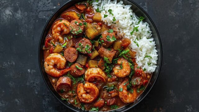 Delicious Shrimp And Sausage Gumbo With Rice