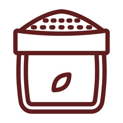 Flour Vector Line Maroon Icon Design
