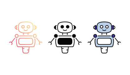 Robot icon design with white background stock illustration