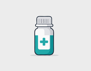 Pill bottle icon in flat style. Medical capsules vector illustration on white isolated background. Pharmacy sign business concept
