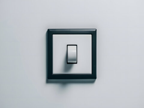 Vista minimalista de un interruptor de encendido y apagado moderno.
