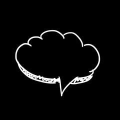 Collection of empty comic speech bubbles. Hand-drawn retro cartoon stickers. Vector illustration.