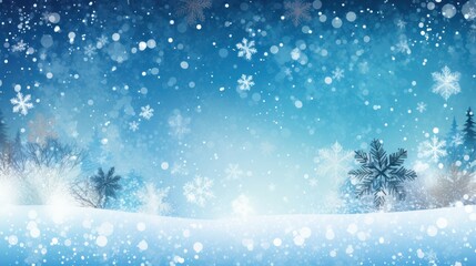 Naklejka premium Abstract winter background with snowflakes and bokeh.