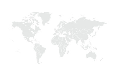 World map Grayscale,isolated on white background for website layouts,background,education, precise,customizable,Travel worldwide,map silhouette backdrop,earth geography, political,reports.