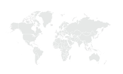 World map Grayscale,isolated on white background for website layouts,background,education, precise,customizable,Travel worldwide,map silhouette backdrop,earth geography, political,reports.