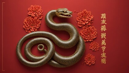 Fototapeta premium chinese style snake