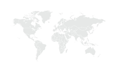 World map Grayscale,isolated on white background for website layouts,background,education, precise,customizable,Travel worldwide,map silhouette backdrop,earth geography, political,reports.