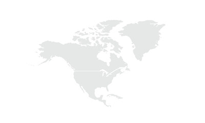 North America map Grayscale,isolated on white background for website layouts,background,education, precise,customizable,Travel worldwide,map silhouette backdrop,earth geography, political,reports.