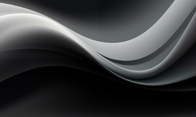 A visually stunning abstract design with black and gray wave-like textures creating a smooth, flowing pattern with dynamic gradients.