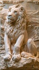 Beautiful animal 3d relief wallpaper. Mural wallpaper. Wall art. AI generated illustration