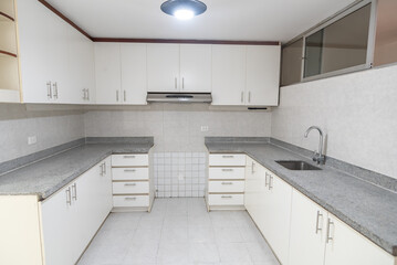 apartment kitchen with wall and base units