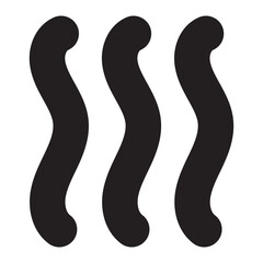 Curved vertical lines together. Smell or evaporation symbol. Vector icon. eps 10