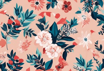 illustrationBackgrounds stock print Flower Vector Seamless pattern Floral illustration