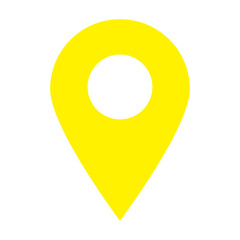 location pin icon on white background. location pin point. flat style. yellow location pin symbol. yellow map pointer icon for your web site design, logo, app, UI.