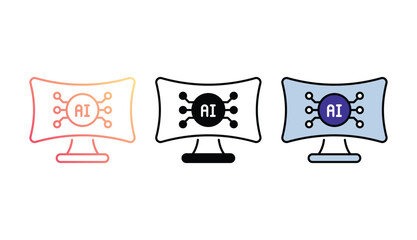 Computer icon design with white background stock illustration