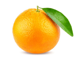 Einzelne Orange isoliert auf wei&szlig;en Hintergrund, Freisteller 