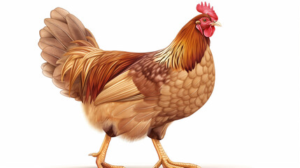 Chicken vector illustration with text on white background