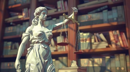 Fototapeta premium Innovative legal strategies for efficient dispute resolution using low poly techniques. Concept Legal Strategies, Dispute Resolution, Low Poly Techniques, Innovation, Efficiency