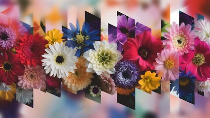 Photo of beautiful close up abstract flower background consist of many flowers