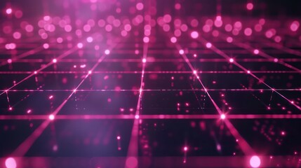 Abstract digital patterns and grids in a virtual space, creating a sense of technology and innovation