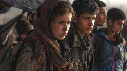 Fototapeta premium refugees ai generated