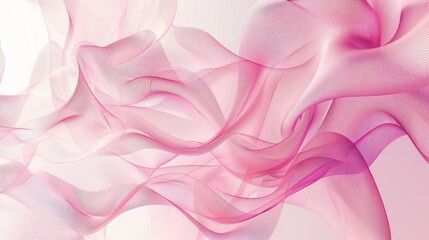 Obraz premium Geometric abstract design featuring pink hues, with flowing lines and delicate forms