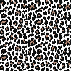 
leopard seamless vector pattern, spots on a white background, fashion design