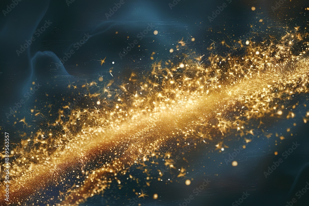 Wall mural a mesmerizing abstract wallpaper featuring a dazzling array of golden light particles