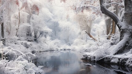 Enchanting Frozen Forest Stream.