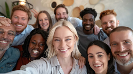 Fototapeta premium Group of happy coworkers. 