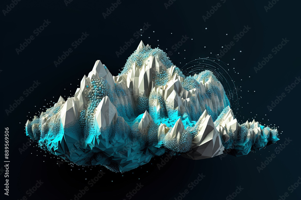 Aufkleber abstract business graph in mountain style. data bars concept element for business