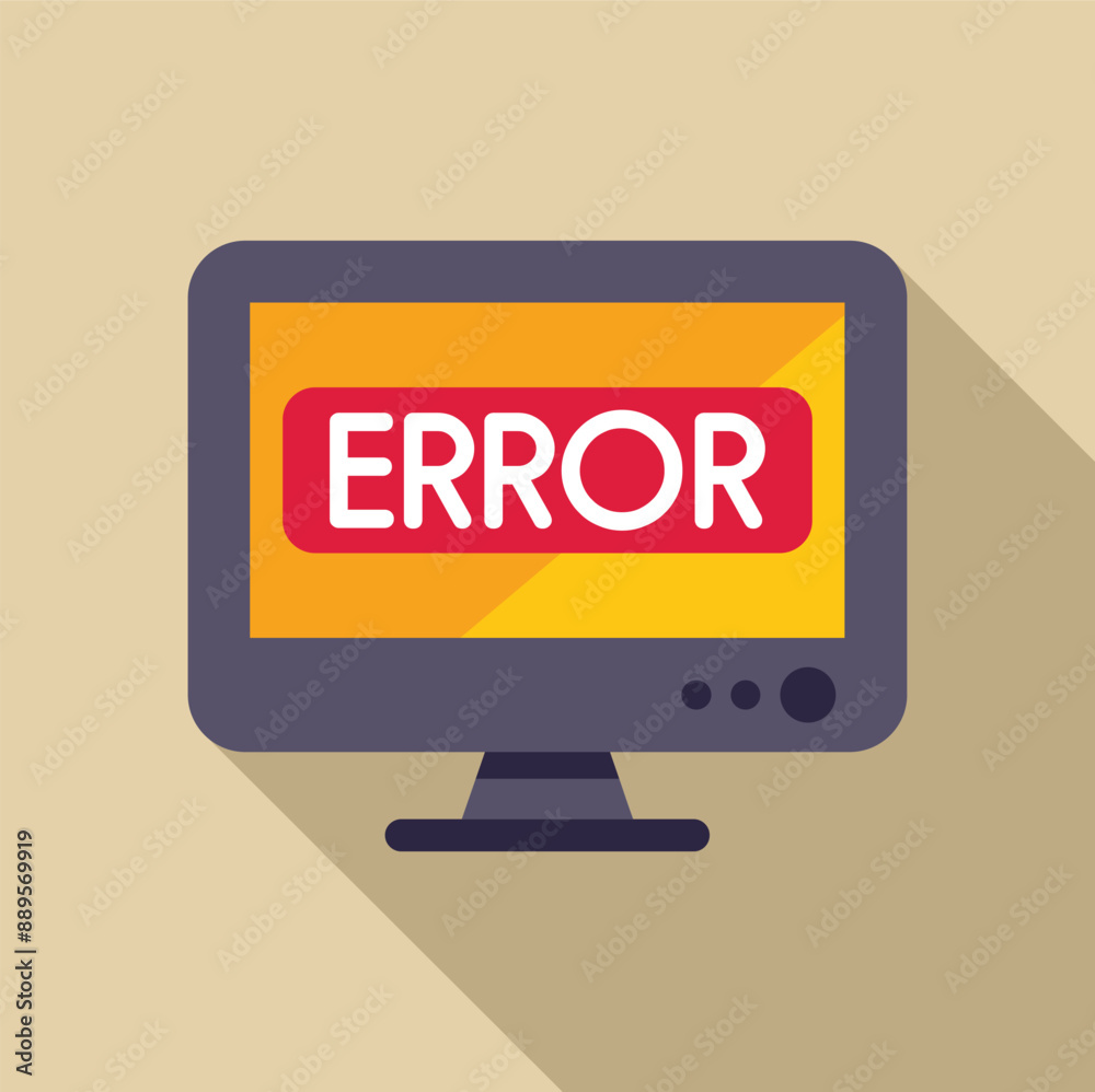 Poster computer monitor is displaying an error message on the screen