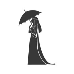 egyptian women wearing tob sebleh traditional clothing minimalist line art icon logo symbol