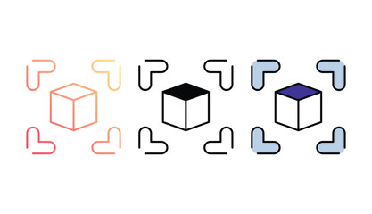 Cube icon design with white background stock illustration