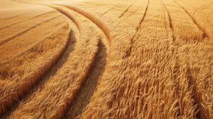 Aerial Vista of Wheat Harvest: Combine Harvesters at Work, Field Patterns, Autumn Agriculture