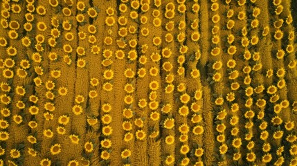 Sunny Vistas: Expansive Sunflower Field in Full Bloom Under a Clear Blue Sky, Copy Space