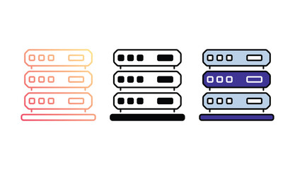 Server icon design with white background stock illustration