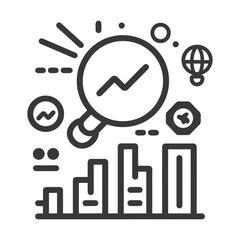 marketing in minimalist line art icon logo symbol